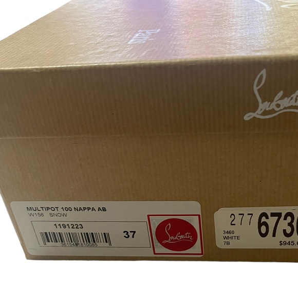 CHRISTIAN LOUBOUTIN NAPPA MULTIPOT 100 SANDALS 37 SNOW WHITE - Picture 10 of 11